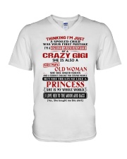 SHE IS MY WHOLE WORLD - BEST GIFT TO GRANDDAUGHTER V-Neck T-Shirt tile