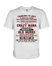 I'M A SPOILED GRANDDAUGHTER OF A CRAZY NANA V-Neck T-Shirt tile