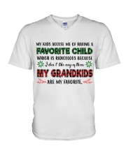 My Grandkids Are My Favorite - Perfect Gift For Grandma V-Neck T-Shirt tile