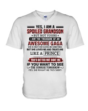 YES I AM A SPOILED GRANDSON V-Neck T-Shirt tile