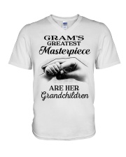 GRAM'S GREATEST MASTERPIECE FOR GRANDCHILDREN V-Neck T-Shirt tile