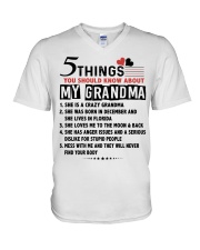 5 THINGS YOU SHOULD KNOW ABOUT MY GRANDMA V-Neck T-Shirt tile
