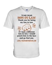 THANK YOU FOR BEING MY SON-IN-LAW V-Neck T-Shirt tile
