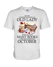 Never Underestimate An Old Lady - Perfect Gift For Grandma V-Neck T-Shirt tile