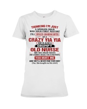 I'M A SPOILED GRANDDAUGHTER CRAZY YIA YIA Premium Fit Ladies Tee tile