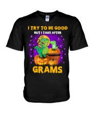 I Try To Be Good - Amazing Gift For Grandkids V-Neck T-Shirt tile