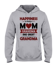 Happiness Is Being A Mom Grandma And Great Grandma Hooded Sweatshirt front