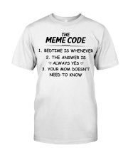 THE MEME CODE - BEDTIME IS WHENEVER Premium Fit Mens Tee tile
