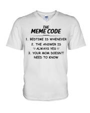 THE MEME CODE - BEDTIME IS WHENEVER V-Neck T-Shirt tile