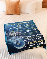 FOLLOW YOUR DREAMS - GRANDSON GIFT WITH WOLF Small Fleece Blanket - 30" x 40" aos-coral-fleece-blanket-30x40-lifestyle-front-01