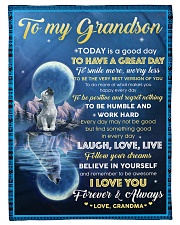 FOLLOW YOUR DREAMS - GRANDSON GIFT WITH WOLF Small Fleece Blanket - 30" x 40" front