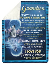 FOLLOW YOUR DREAMS - GRANDSON GIFT WITH WOLF Sherpa Fleece Blanket tile