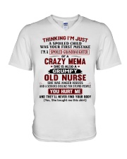 I'M A SPOILED GRANDDAUGHTER OF A CRAZY MEMA V-Neck T-Shirt tile