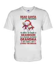 LIVING THE DREAM - AMAZING GIFT FOR GRANDSON V-Neck T-Shirt tile