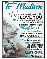 THIS OLD WOLF'LL ALWAYS HAVE YOUR BACK TO MADISON Fleece Blanket tile