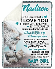 THIS OLD WOLF'LL ALWAYS HAVE YOUR BACK TO MADISON Sherpa Fleece Blanket tile
