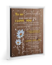 LAUGH LOVE LIVE - TO GRANDDAUGHTER FROM GRANDMA Floating Framed Canvas Prints White tile