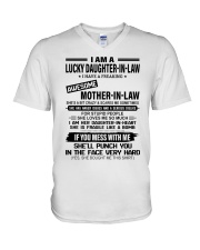 I AM A LUCKY DAUGHTER-IN-LAW V-Neck T-Shirt tile