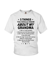 5 THINGS ABOUT MY GRANDMA Youth T-Shirt front