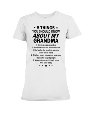5 THINGS ABOUT MY GRANDMA Premium Fit Ladies Tee tile