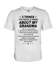 5 THINGS ABOUT MY GRANDMA V-Neck T-Shirt tile