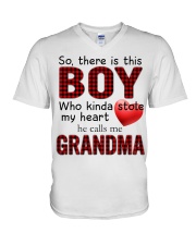 STOLE MY HEART - MEANINGFUL GIFT FOR GRANDMA V-Neck T-Shirt tile