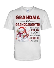 Grandma And Granddaughter Not Always Eye To Eye V-Neck T-Shirt tile