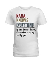 NANA KNOWS EVERYTHING - GIFT FOR NANA Ladies T-Shirt tile