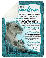 BELIEVE IN YOURSELF - GRANDSON GIFT WITH LIONESS Sherpa Fleece Blanket tile