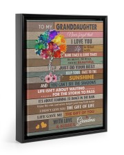 JUST DO YOUR BEST - AMAZING GIFT FOR GRANDDAUGHTER Floating Framed Canvas Prints Black tile