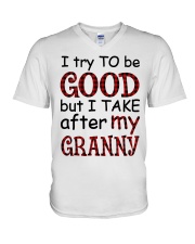 TRY TO BE GOOD - GIFT FOR GRANDKIDS V-Neck T-Shirt tile