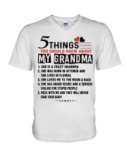 5 THINGS YOU SHOULD KNOW ABOUT MY GRANDMA V-Neck T-Shirt tile