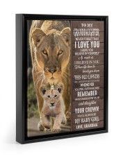STRAIGHTEN YOUR CROWN-GRANDDAUGHTER GIFT WITH LION Floating Framed Canvas Prints Black tile