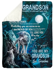 I AM PROUD OF YOU - GIFT FOR GRANDSON FROM GRANDMA Large Sherpa Fleece Blanket - 60" x 80" thumbnail
