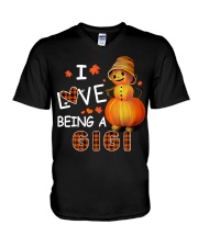 I LOVE BEING A GIGI V-Neck T-Shirt tile