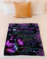 DEEP IN YOUR HEART - BEST GIFT FOR GRANDDAUGHTER Small Fleece Blanket - 30" x 40" aos-coral-fleece-blanket-30x40-lifestyle-front-04