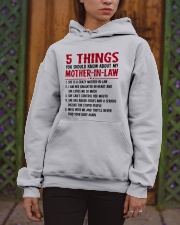 5 THINGS YOU SHOULD KNOW ABOUT MY MOTHER-IN-LAW Hooded Sweatshirt apparel-hooded-sweatshirt-lifestyle-front-03