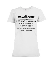 THE NANOO CODE - BEDTIME IS WHENEVER Premium Fit Ladies Tee tile