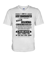 I AM A LUCKY GRANDDAUGHTER V-Neck T-Shirt tile