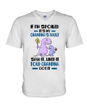 IF I'M SPOILED - GIFT FOR GRANDCHILDREN V-Neck T-Shirt tile