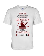 THE POWER OF A GRANDMA - BEST GIFT FOR TEACHER V-Neck T-Shirt tile