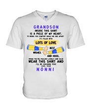 MY HEART - AMAZING GIFT FOR GRANDSON V-Neck T-Shirt tile