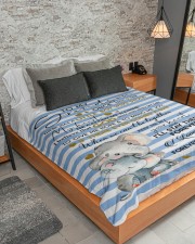 MY HEART - AMAZING GIFT FOR GRANDSON Large Sherpa Fleece Blanket - 60" x 80" aos-sherpa-fleece-blanket-lifestyle-front-04