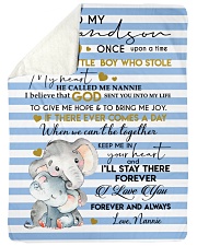 MY HEART - AMAZING GIFT FOR GRANDSON Large Sherpa Fleece Blanket - 60" x 80" front