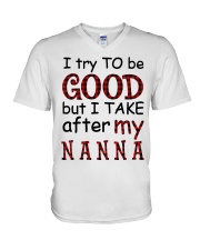 TRY TO BE GOOD - GIFT FOR GRANDKIDS V-Neck T-Shirt tile