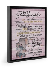 I LOVE YOU - GRANDDAUGHTER GIFT FROM ELEPHANT Floating Framed Canvas Prints Black tile
