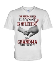 GRANDMA IS MY FAVORITE V-Neck T-Shirt tile
