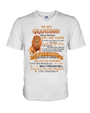 JUST DO YOUR BEST - FROM GRANDMA TO GRANDSON V-Neck T-Shirt tile