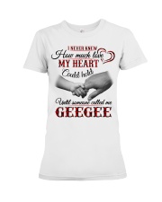 HOW MUCH LOVE MY HEART - BEST GIFT FOR GEEGEE Premium Fit Ladies Tee tile