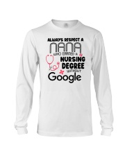 WHO EARNED A NURSING DEGREE - BEST GIFT FOR NANA Long Sleeve Tee tile